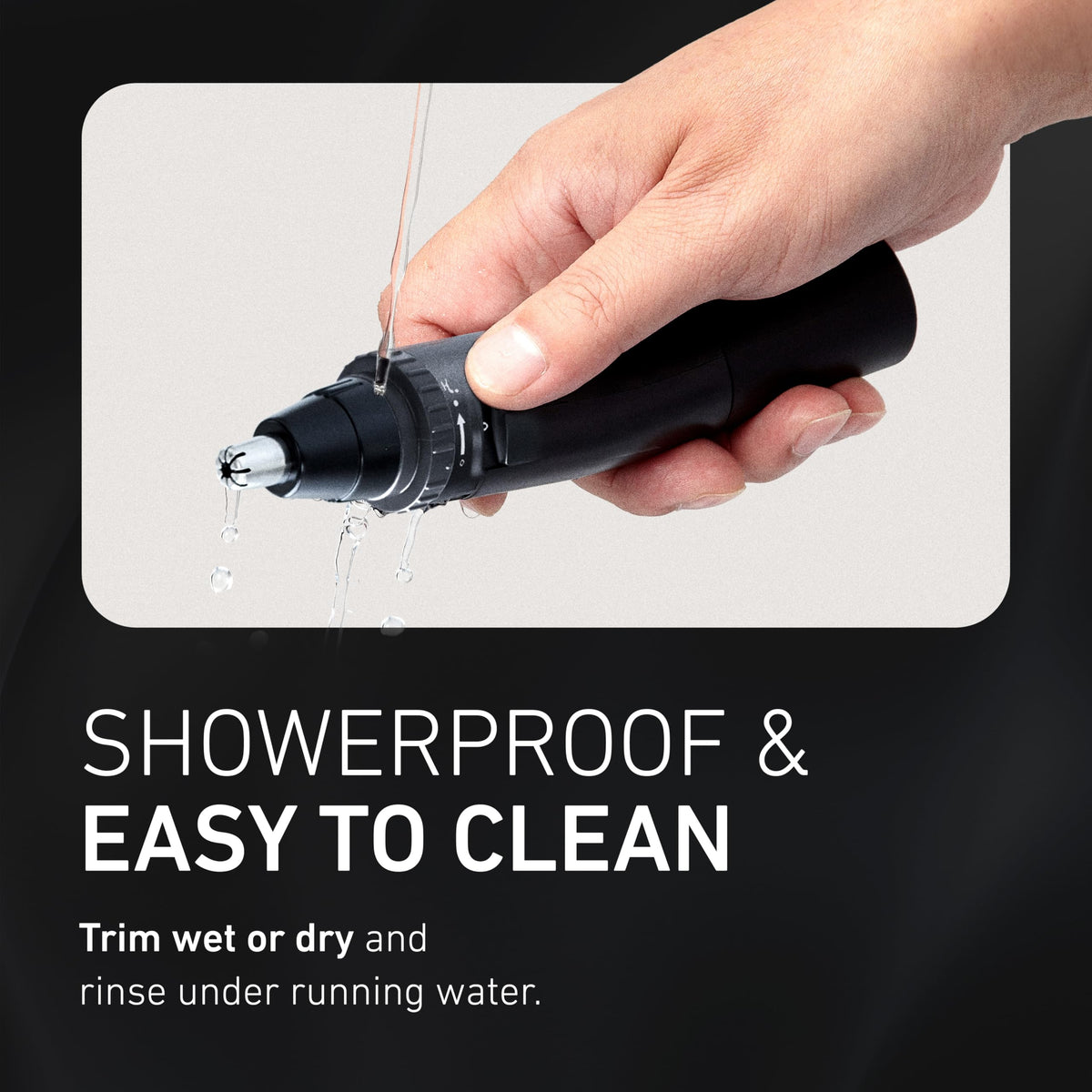 Panasonic trimmer on a travel bag for convenience