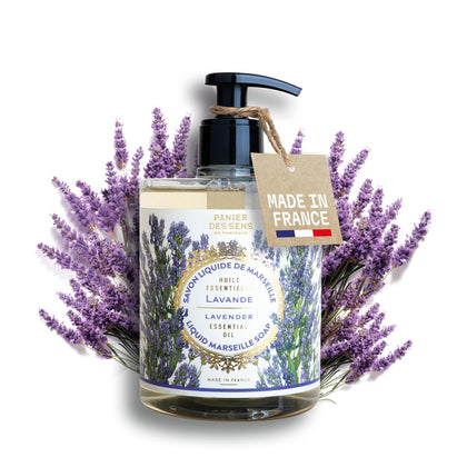 Panier des Sens Lavender Liquid Hand Soap front view with label