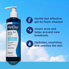 PanOxyl Acne Gel Wash side view showing packaging