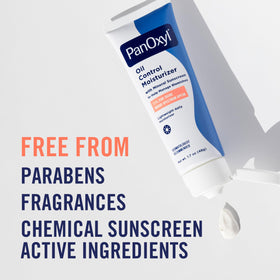 PanOxyl Oil Control Moisturiser in lifestyle setting on bathroom counter