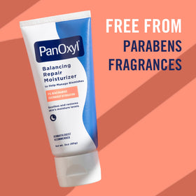 PanOxyl PM Balancing Repair Moisturizer on a vanity
