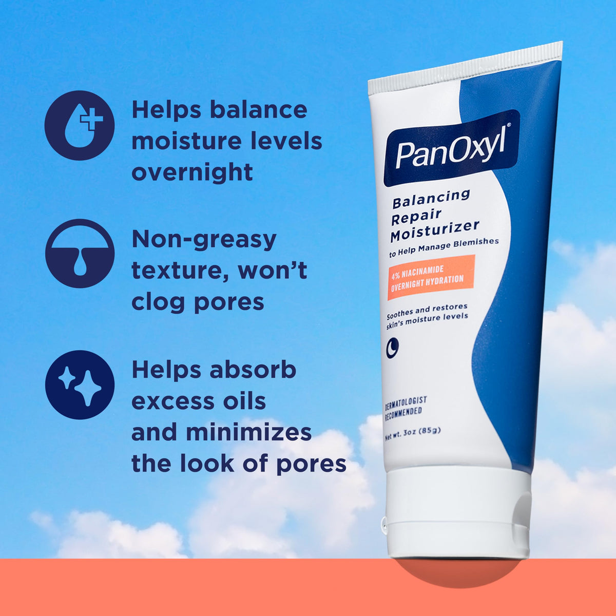 PanOxyl PM Moisturizer packaging with ingredients list