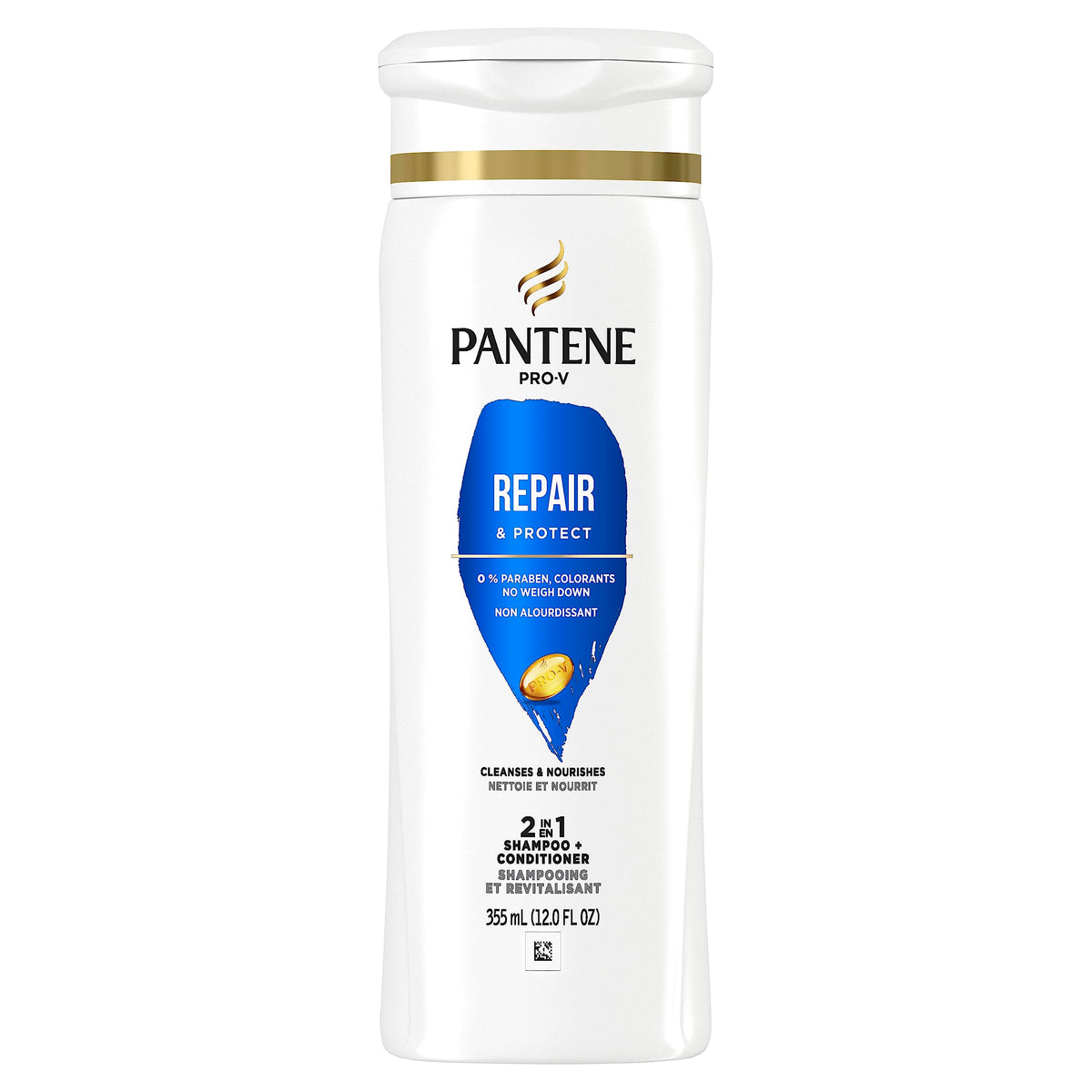 Pantene 2 in 1 Repair & Protect Shampoo & Conditioner back view