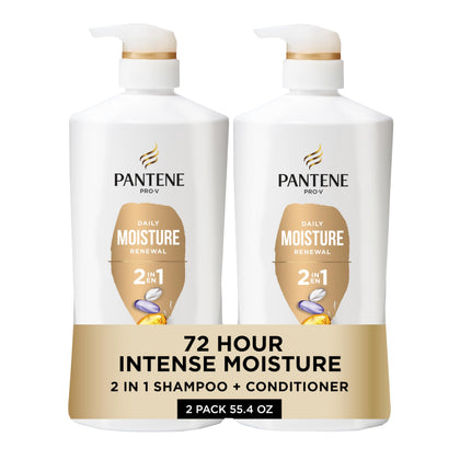 Pantene 2-in-1 Shampoo & Conditioner Daily Moisture Renewal front view