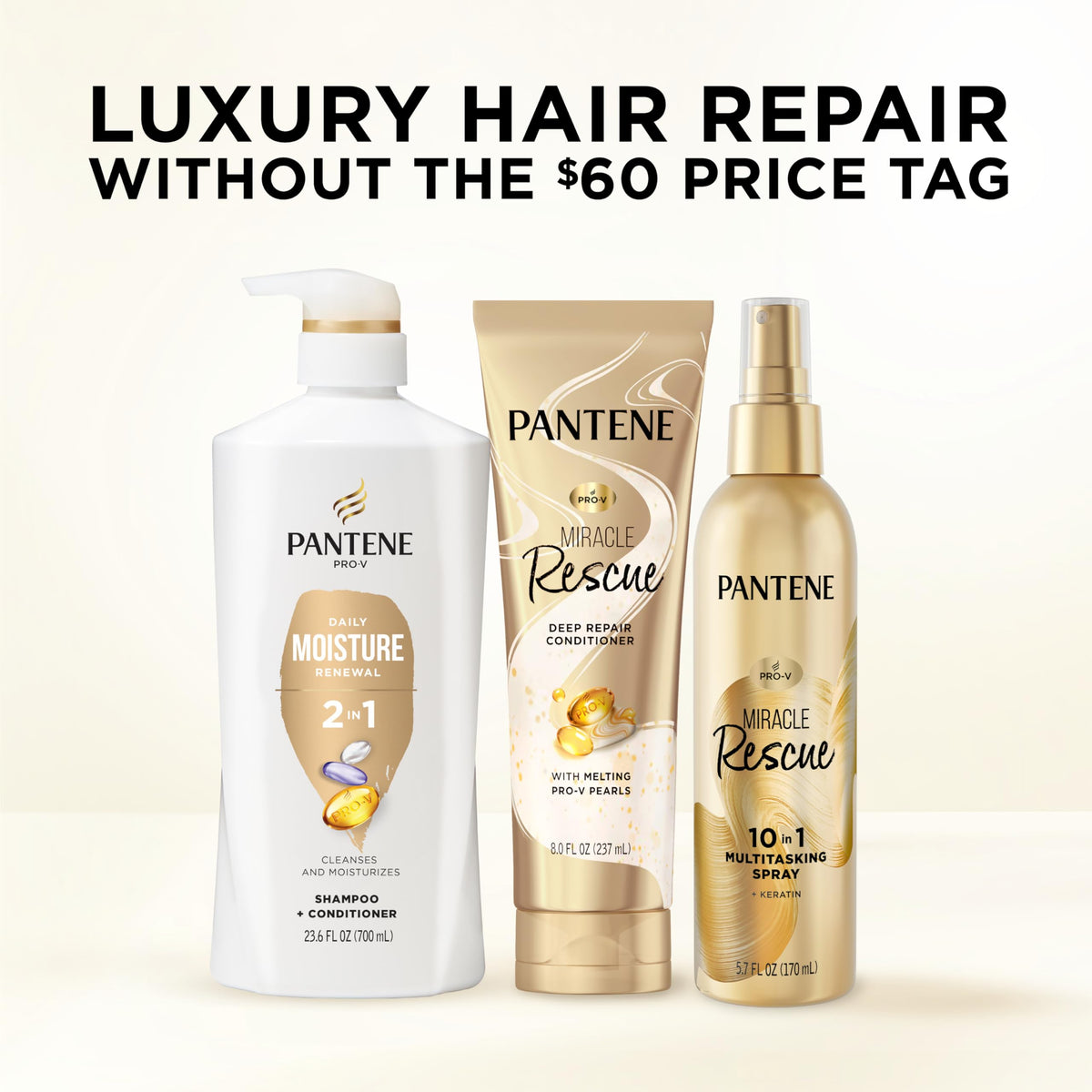 Pantene 2-in-1 Shampoo & Conditioner Daily Moisture Renewal with ingredients list