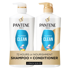 Pantene Classic Clean Shampoo and Conditioner Set front view, 52.8 Oz