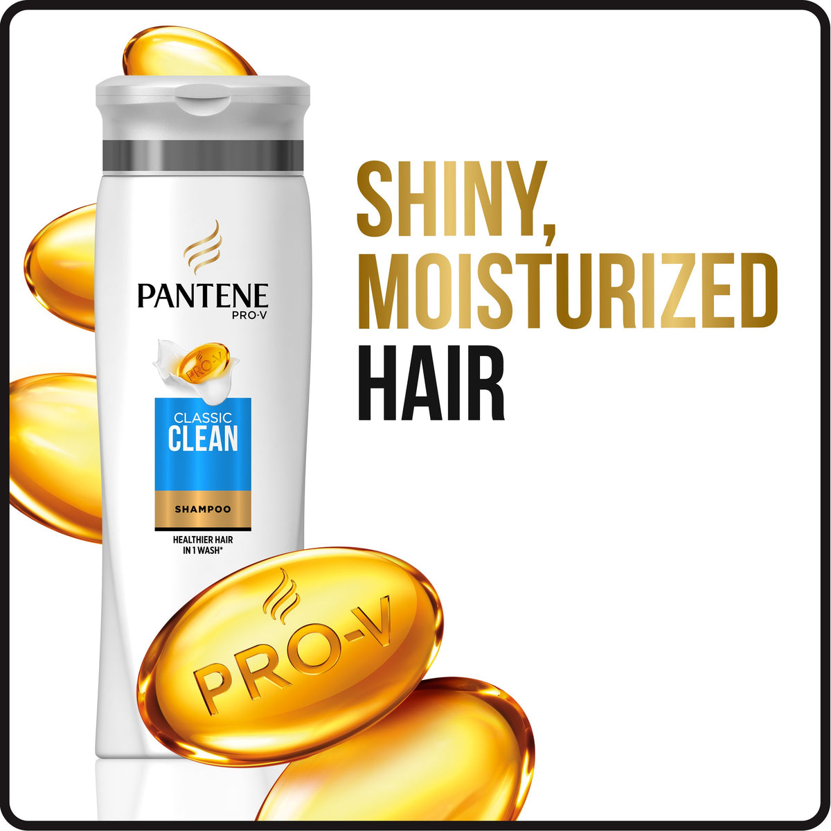 Pantene Classic Clean Shampoo back view with ingredients