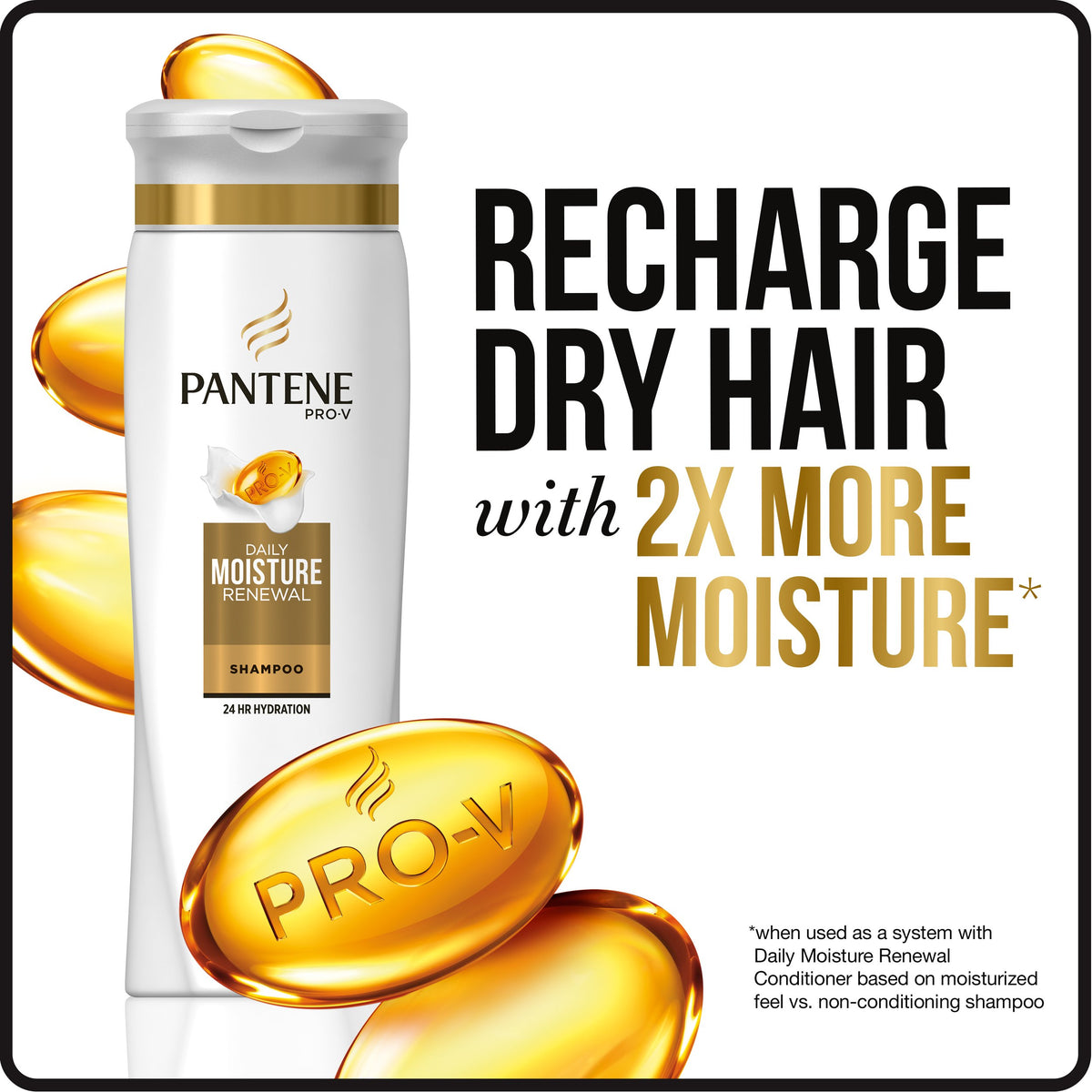 Pantene Daily Moisture Renewal Conditioner on a bathroom shelf