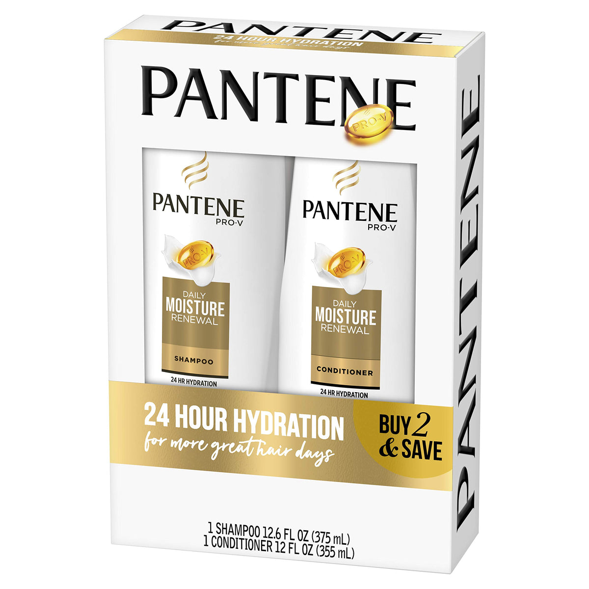 Pantene Daily Moisture Renewal Shampoo bottle side view