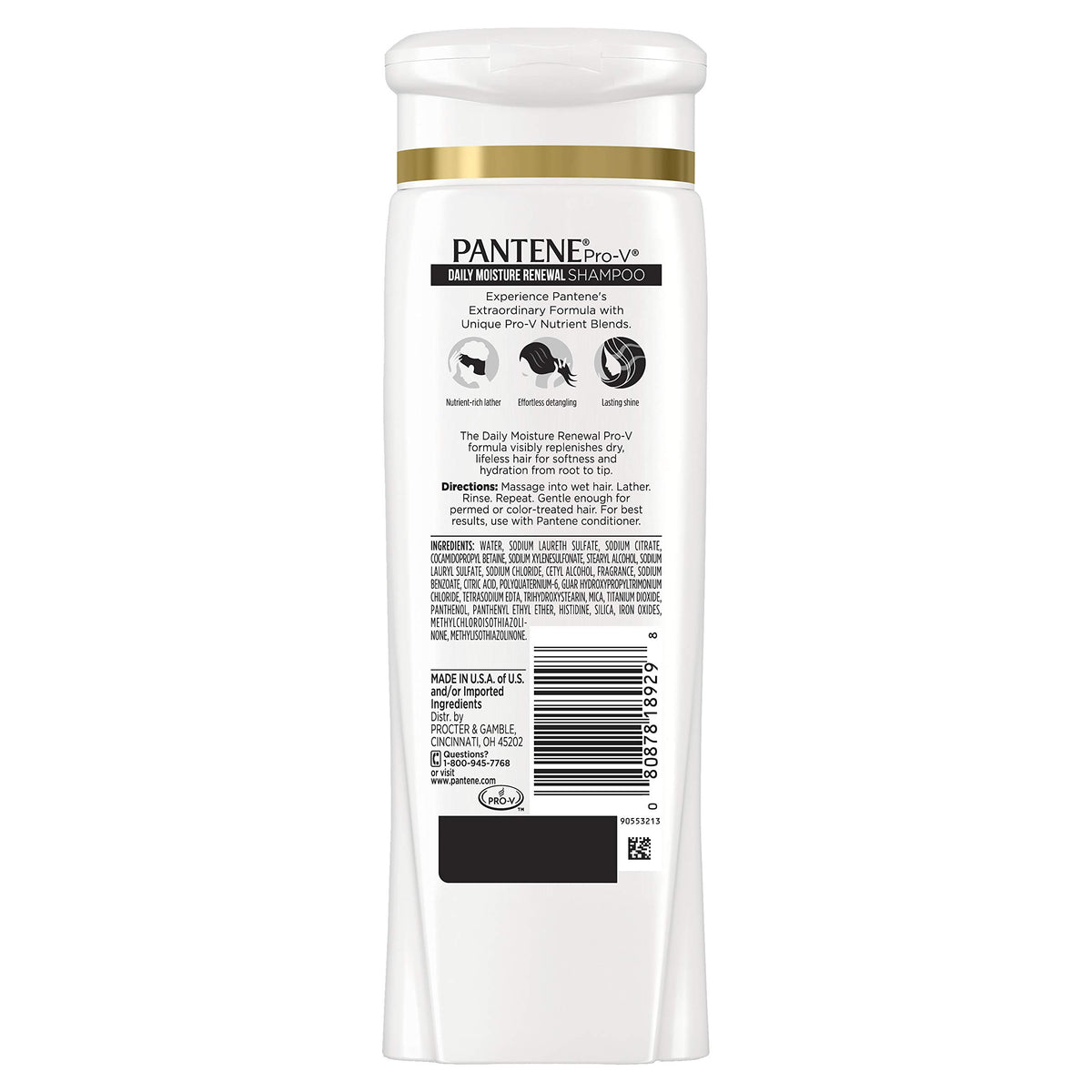 Pantene Daily Moisture Renewal Shampoo with a splash of water