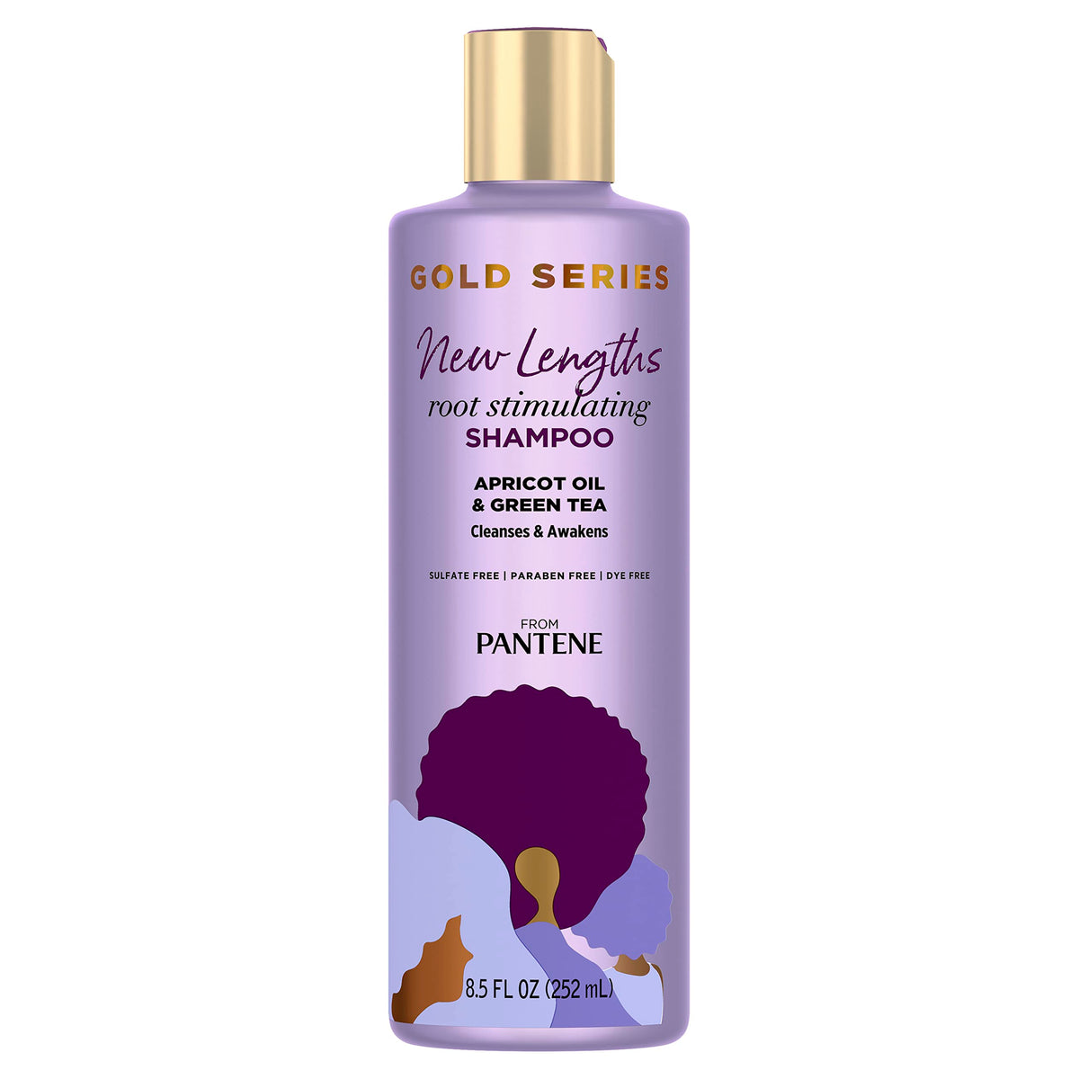 Pantene Gold Series New Lengths Root Stimulating Shampoo front view 8.5 Fl Oz