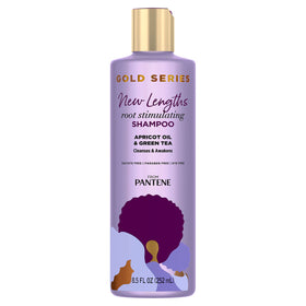 Pantene Gold Series New Lengths Root Stimulating Shampoo front view 8.5 Fl Oz