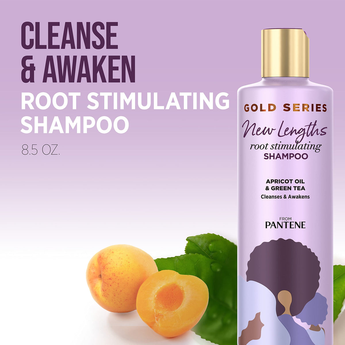 Pantene Gold Series shampoo with a close-up of the cap