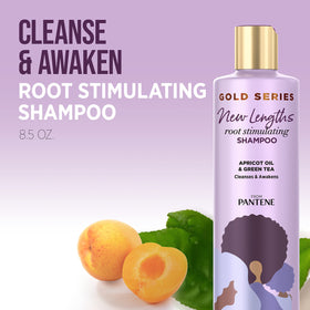 Pantene Gold Series shampoo with a close-up of the cap