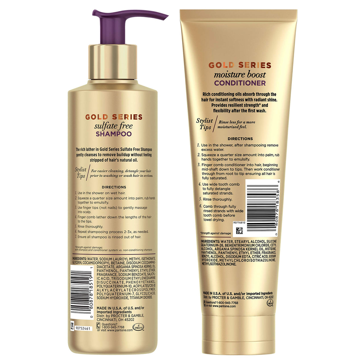 Pantene Gold Series Sulfate Free Shampoo bottle