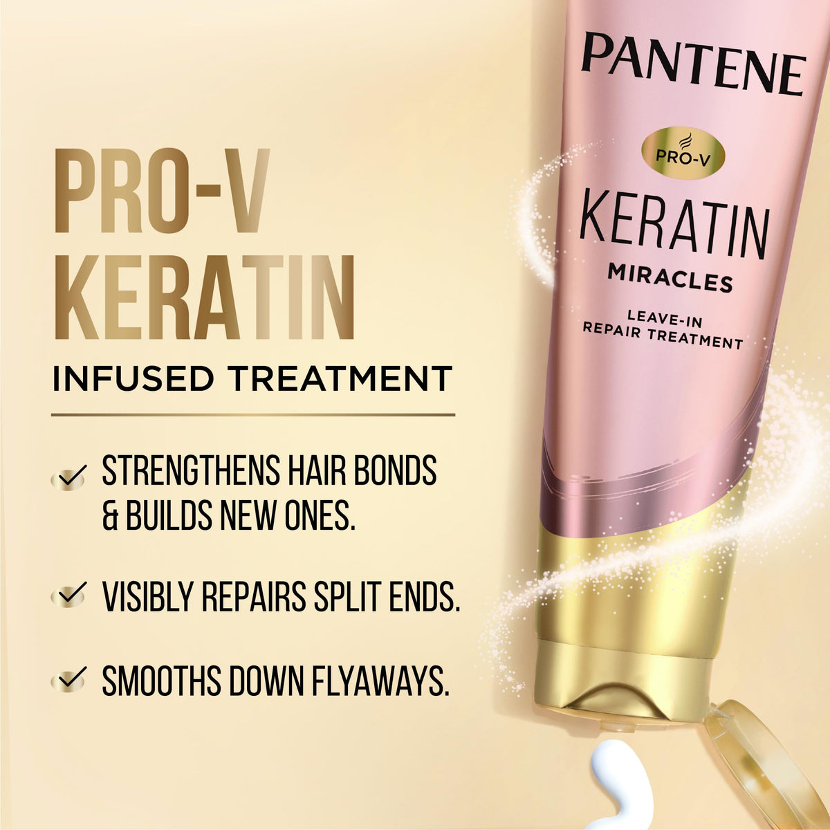 Pantene Keratin Leave-In Conditioner bottle side view