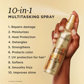 Pantene Miracle Rescue 10in1 Multitasking Spray back view with ingredients