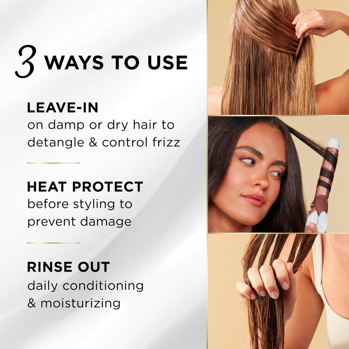 Pantene Miracle Rescue 3 in 1 Leave In Conditioner 200g application on hair