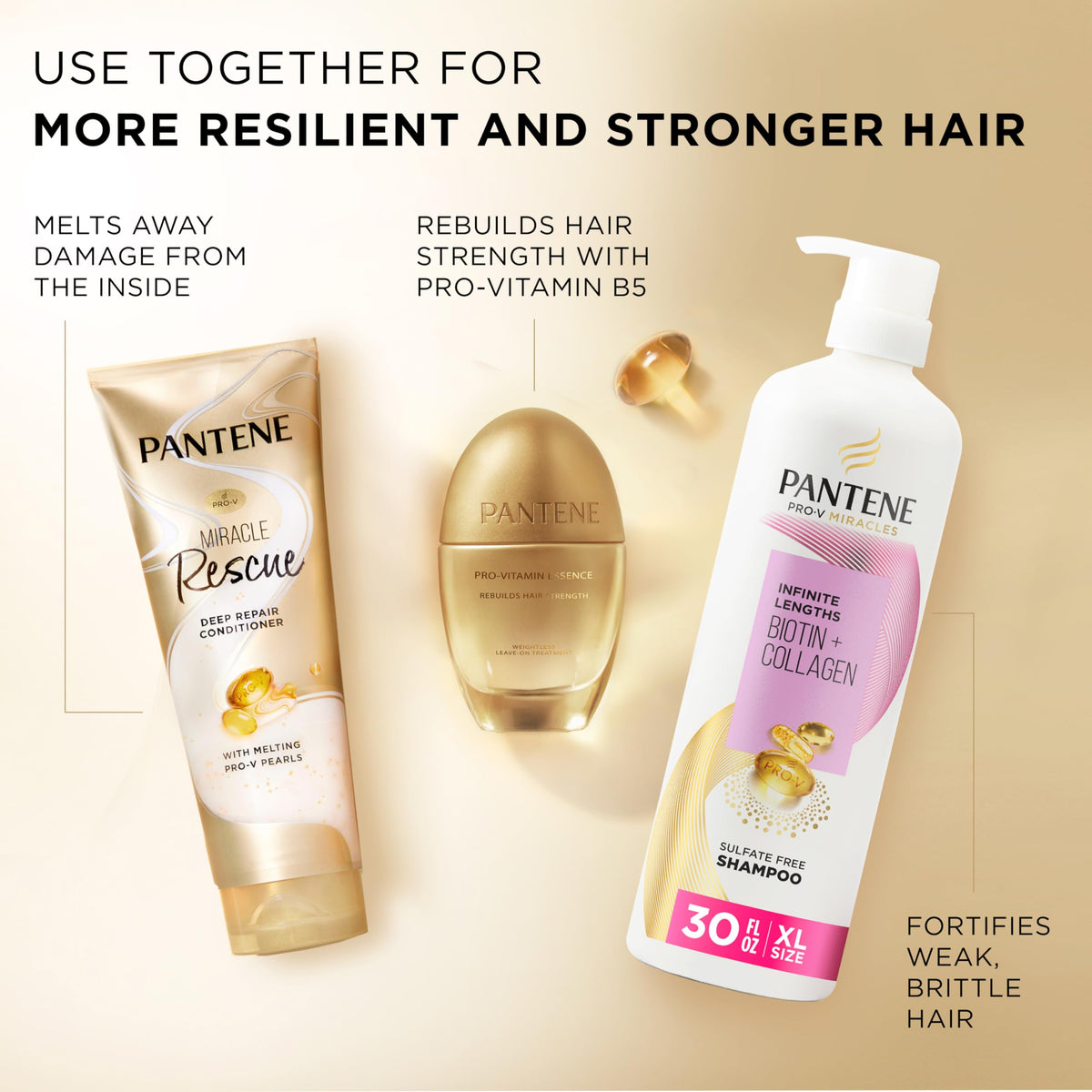 Pantene Miracle Rescue Deep Conditioner application on hair
