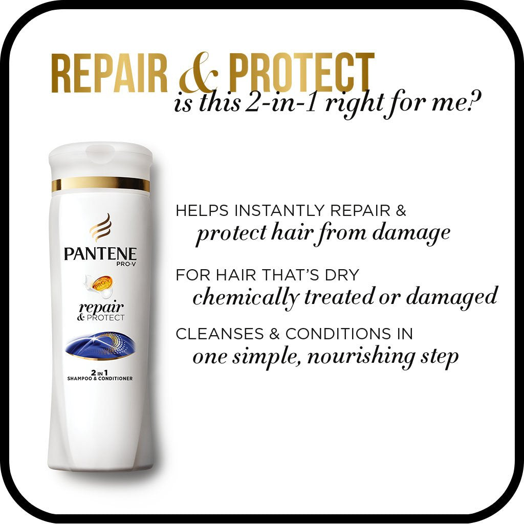 Pantene Pro-V 2 in 1 Shampoo & Conditioner 12.6 oz side view