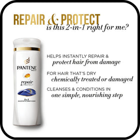 Pantene Pro-V 2 in 1 Shampoo & Conditioner 12.6 oz side view