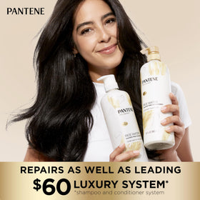 Pantene Rice Water Shampoo lathering on hair