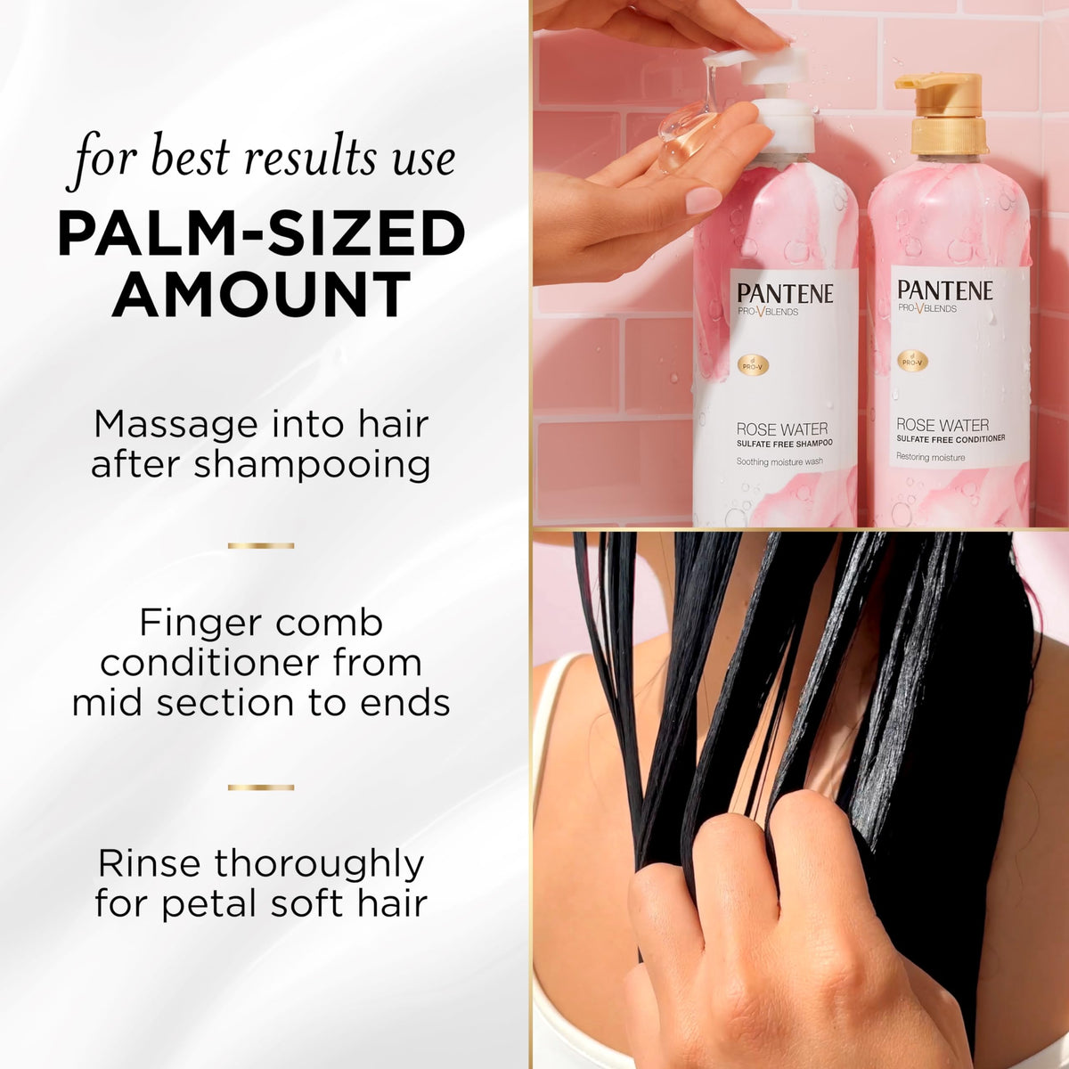 Pantene Rose Water Conditioner showing ingredient list