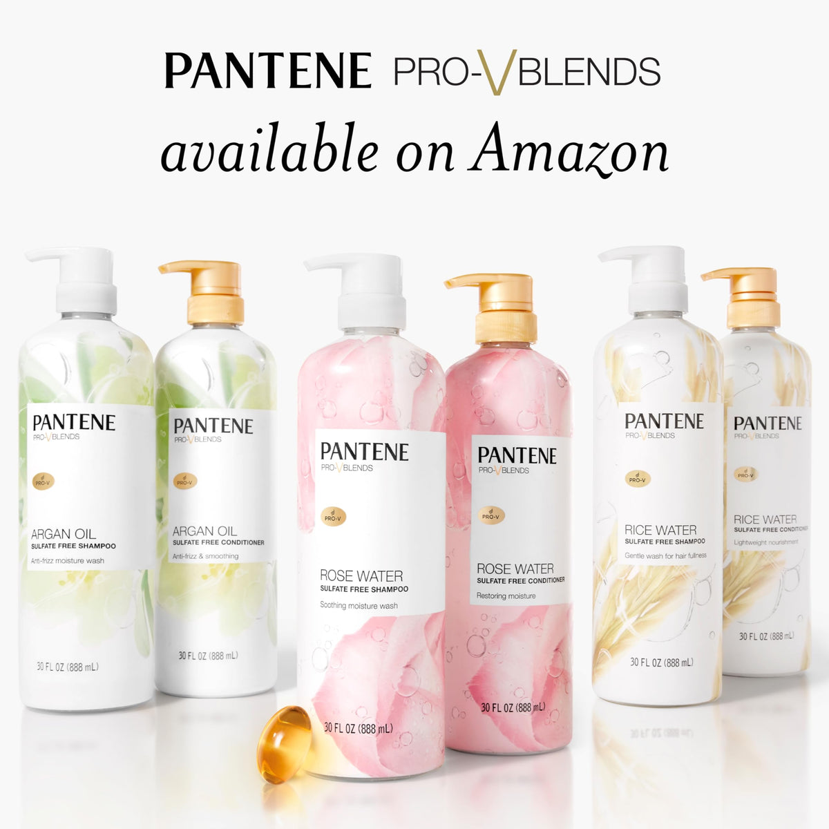 Pantene Rose Water Shampoo 30 oz with conditioner