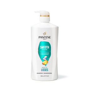 Pantene Shampoo & Conditioner Set Smooth & Sleek displayed with hairbrush