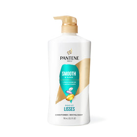 Pantene Smooth & Sleek Conditioner in bathroom setting