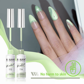 Pastel green nail art design created with RARJSM gel polish