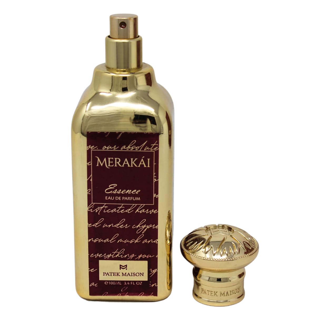 Patek Maison Merakai Essence 3.4 oz Eau De Parfum with floral background