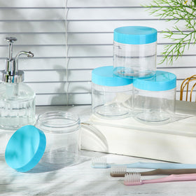 Patelai 10 oz round plastic jar with oils and creams
