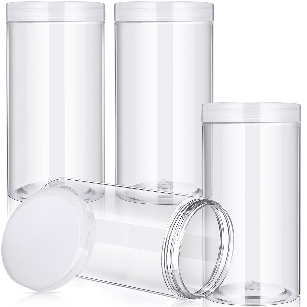 Patelai 32 oz plastic jar with black screw-on lid front view