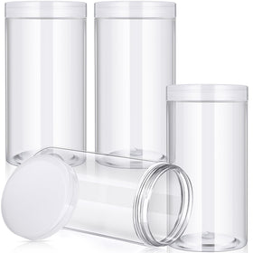 Patelai 32 oz plastic jar with black screw-on lid front view