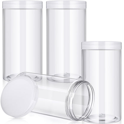 Patelai 32 oz plastic jar with black screw-on lid front view
