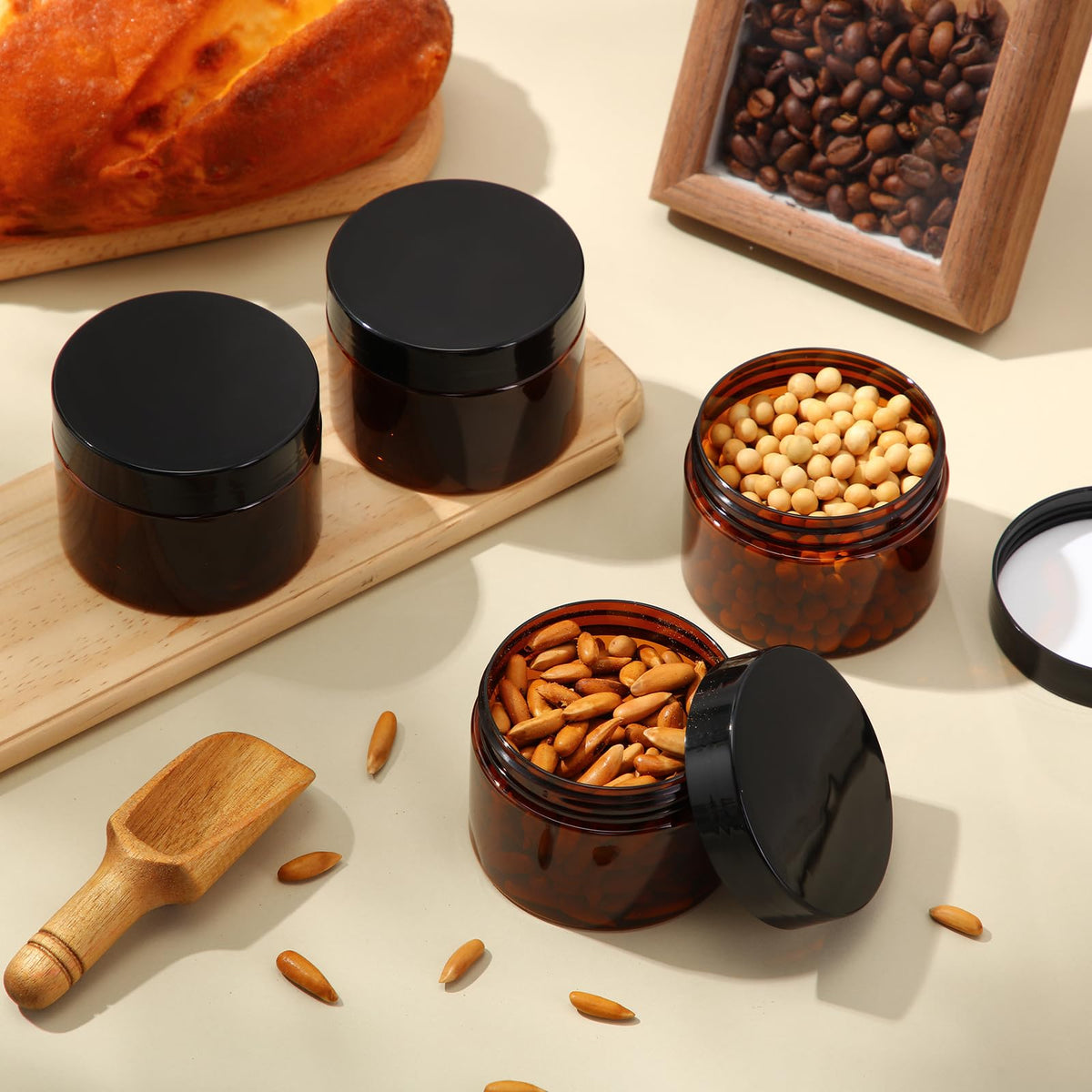 Patelai 4 oz jars displayed with black screw-on lids