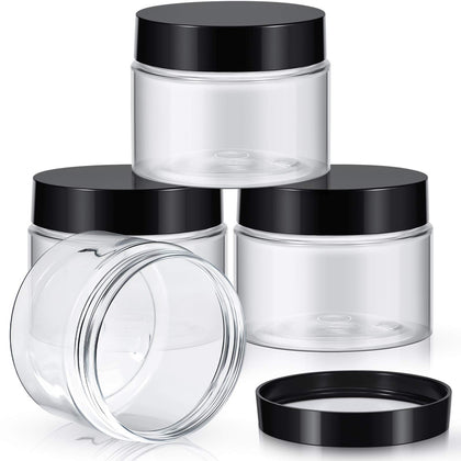 Patelai 4-piece round plastic jars with lids front view
