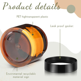 Patelai amber plastic jar showing wide mouth design