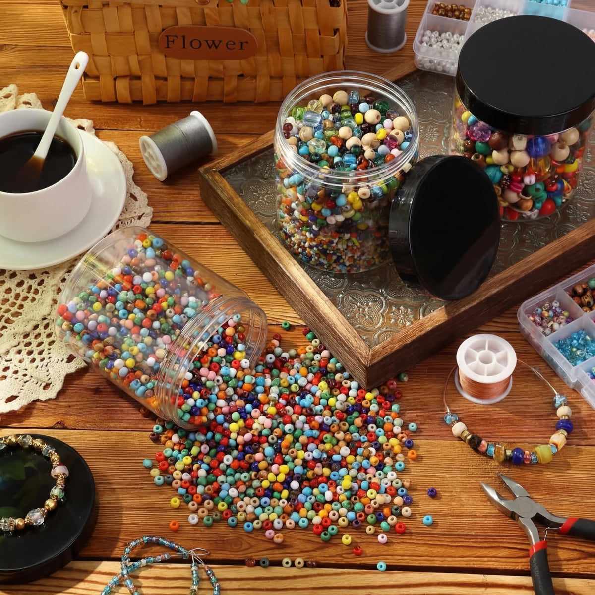 Patelai jars displayed with other beauty accessories