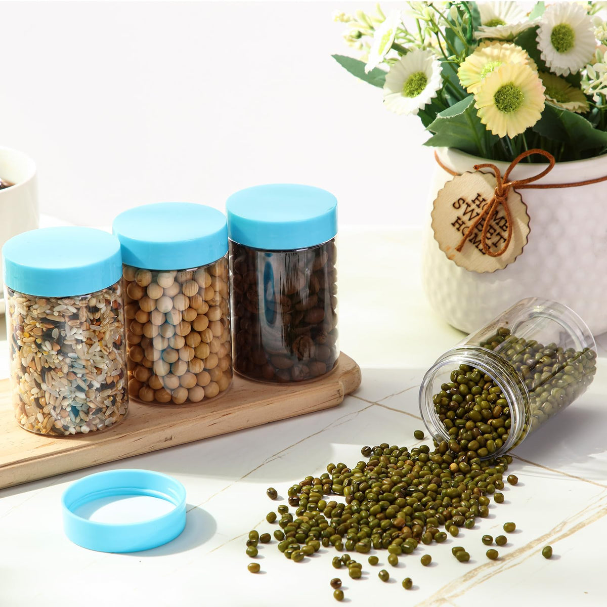 Patelai jars displayed with various beauty products