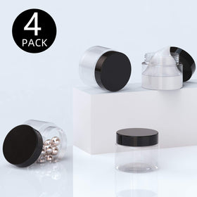 Patelai round plastic jars showing wide mouth design
