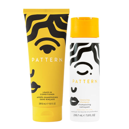 PATTERN Cleanse & Condition Duo front view with Leave-In Conditioner and Cleansing Shampoo
