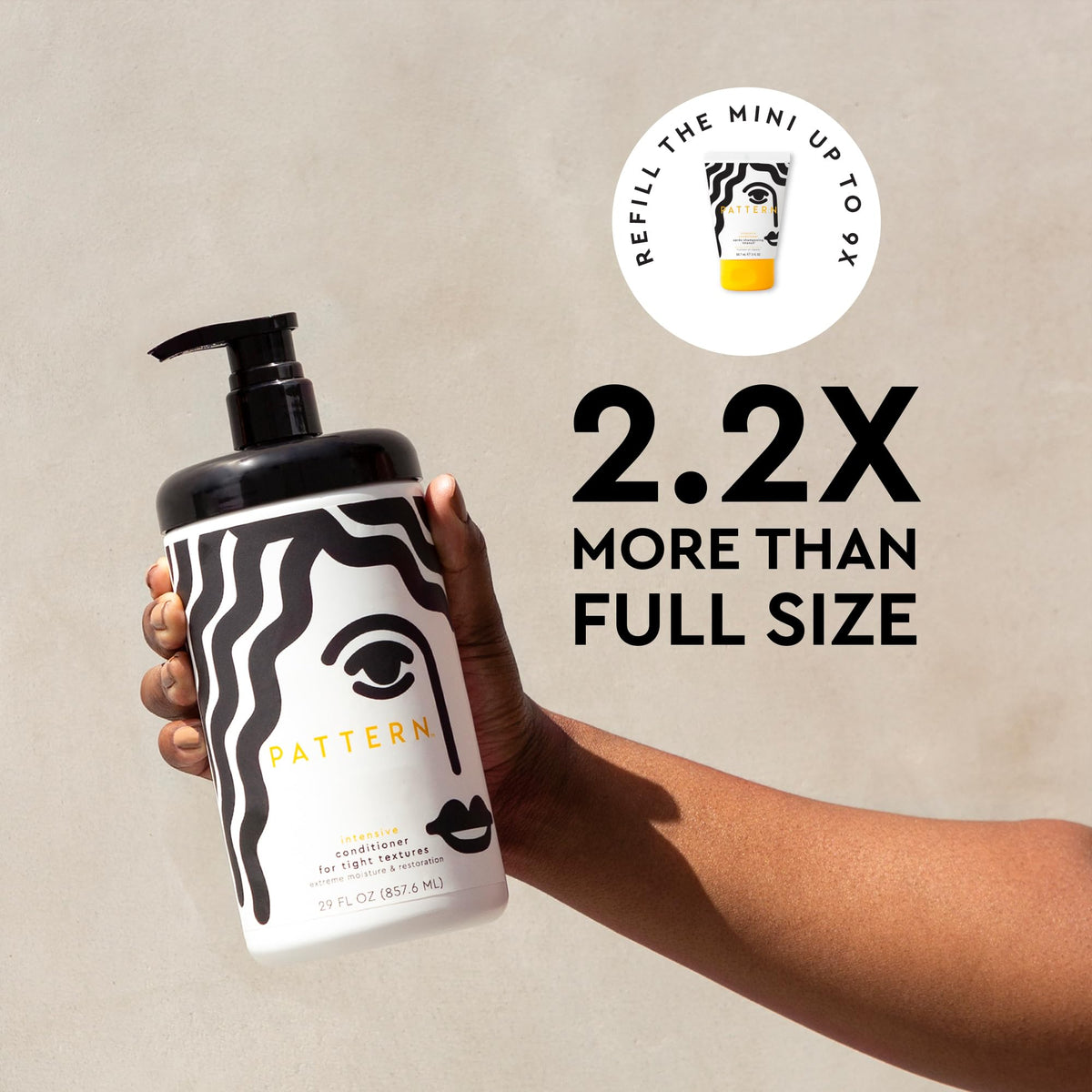 PATTERN Intensive Conditioner on a shelf with other hair care products