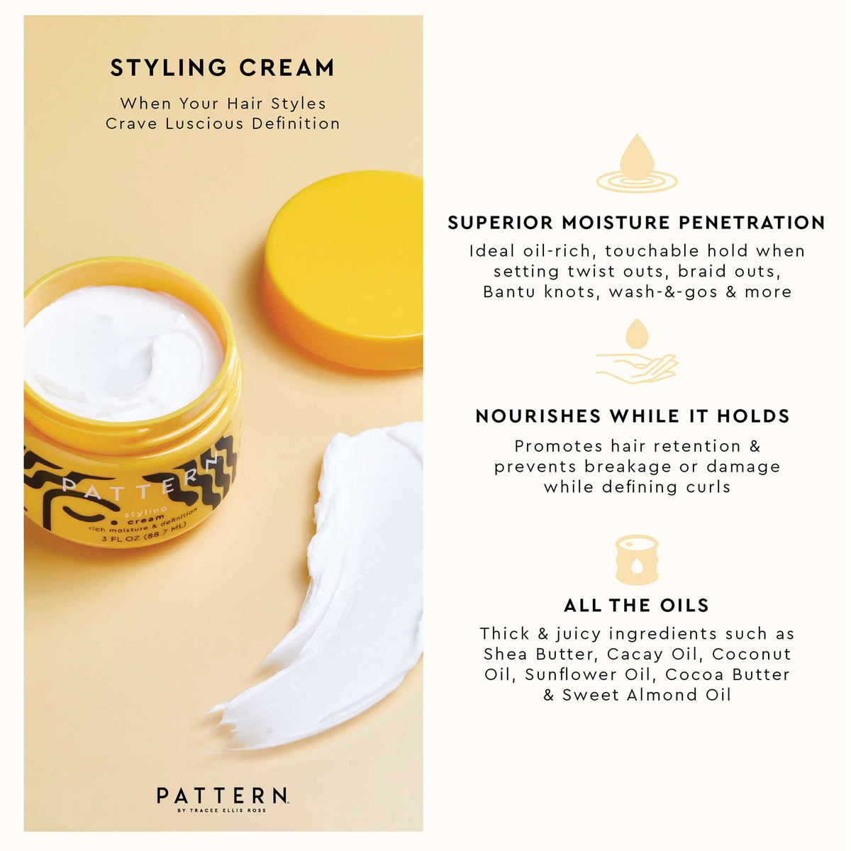 PATTERN Styling Cream in a lifestyle setting on a bathroom counter