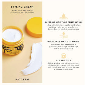 PATTERN Styling Cream in a lifestyle setting on a bathroom counter