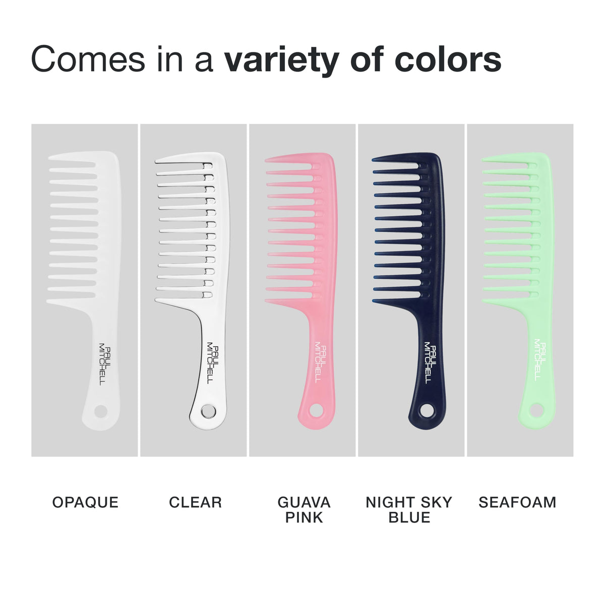 Paul Mitchell Detangler Comb in hand with hair products