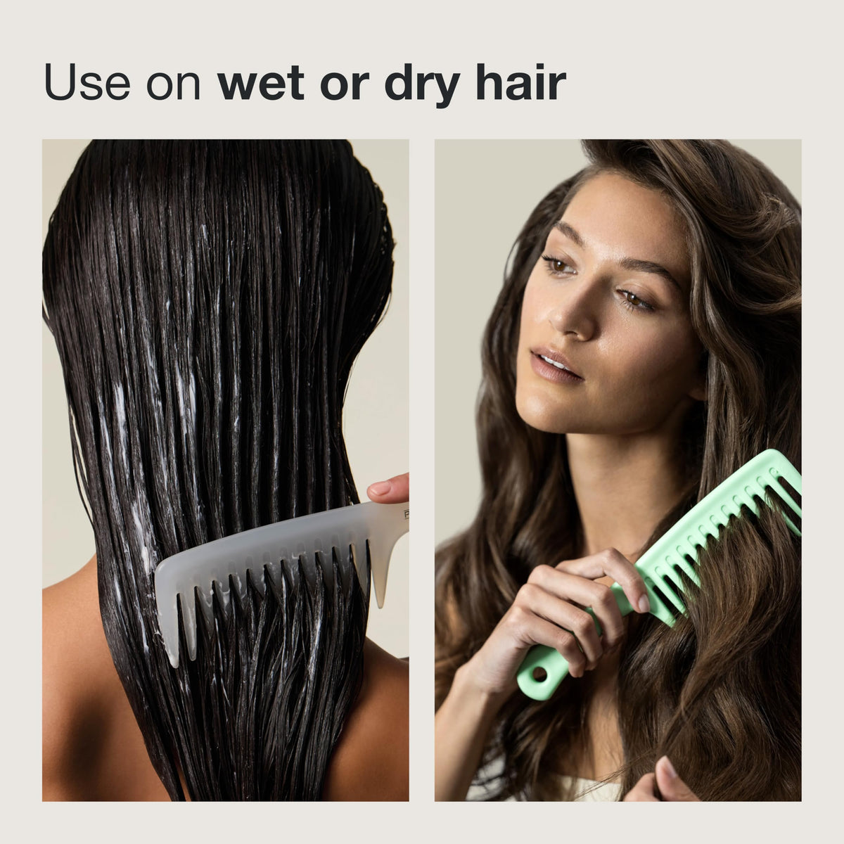 Paul Mitchell Detangler Comb in use on wet hair