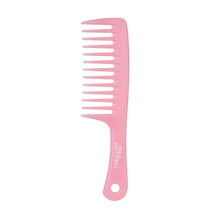 Paul Mitchell Detangler Comb wide tooth front view in Guava Pink