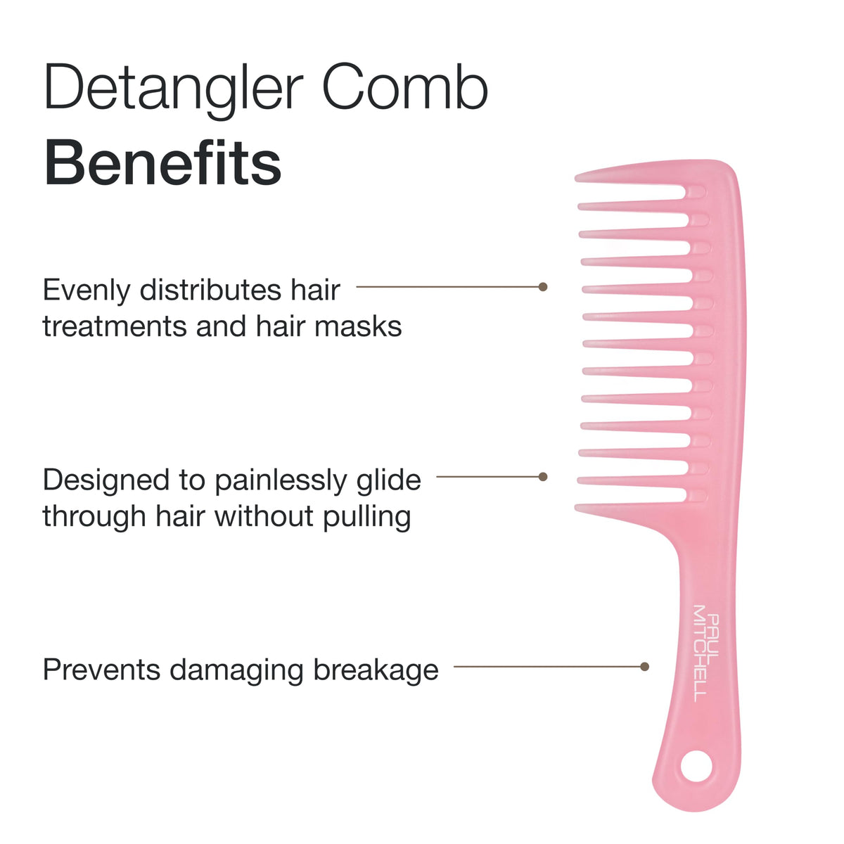 Paul Mitchell Detangler Comb wide tooth side view